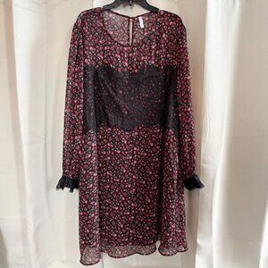Romantic Womens Dress Plus Size 3X Ditzy Floral Rose Maxi Whimsigoth Lace 18672